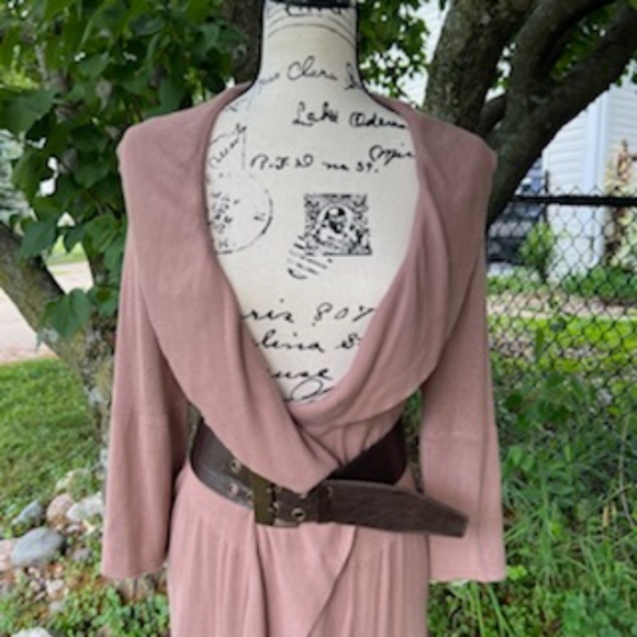 KENAR BOHO COASTAL GRANNY RUFFLED SWEATER WRAP MEDIUM MOCHA - Picture 17 of 17